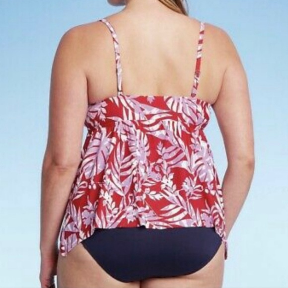 Kona Sol Hawaiian Tankini Red, Lavender, and White . NWT. L 12-14 - Picture 2 of 2